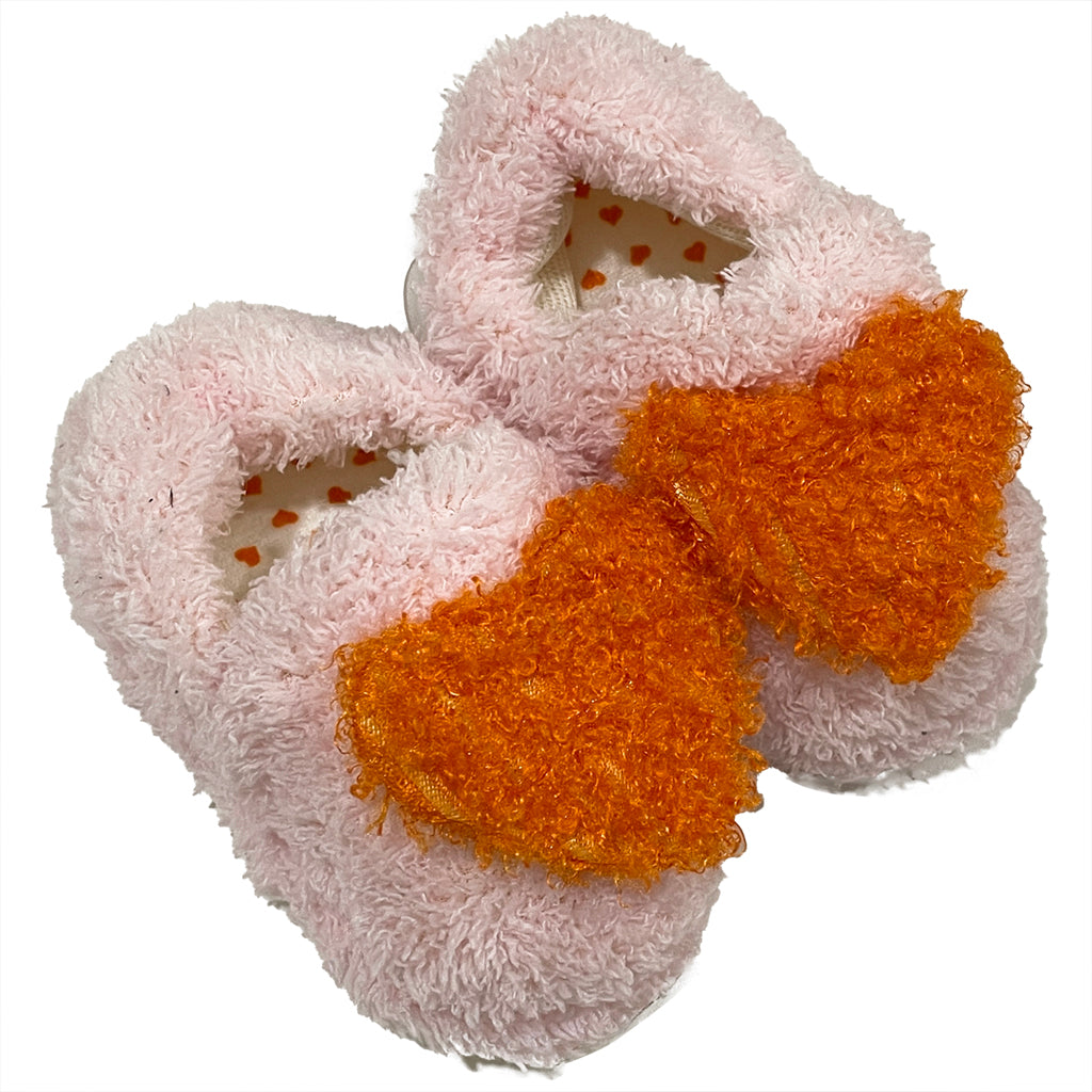 ustyle Κοριτσίστικες παντόφλες κλειστές χειμερινές με καρδιά Πορτοκαλί US-213065