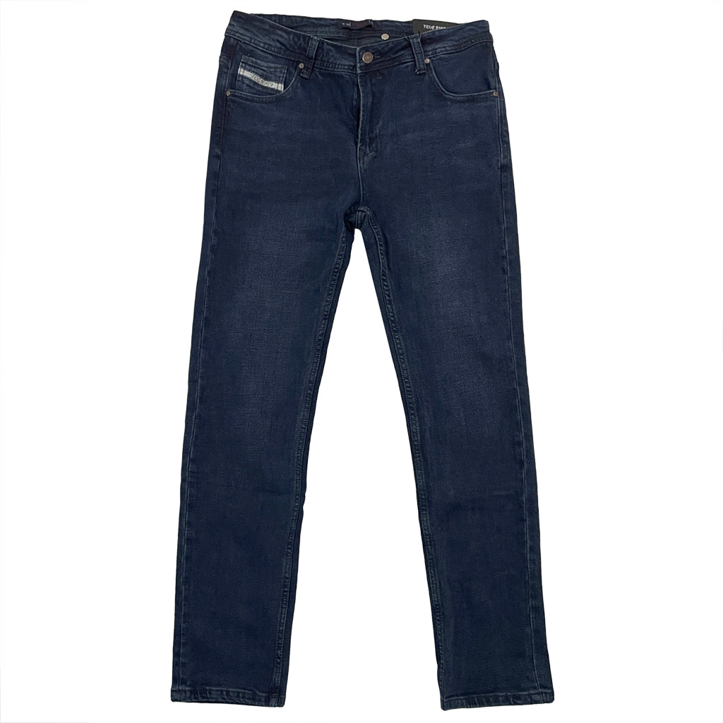 Ανδρικό παντελόνι τζιν ίσια γραμμή ελαστικό US-1318 Μπλε σκούρο