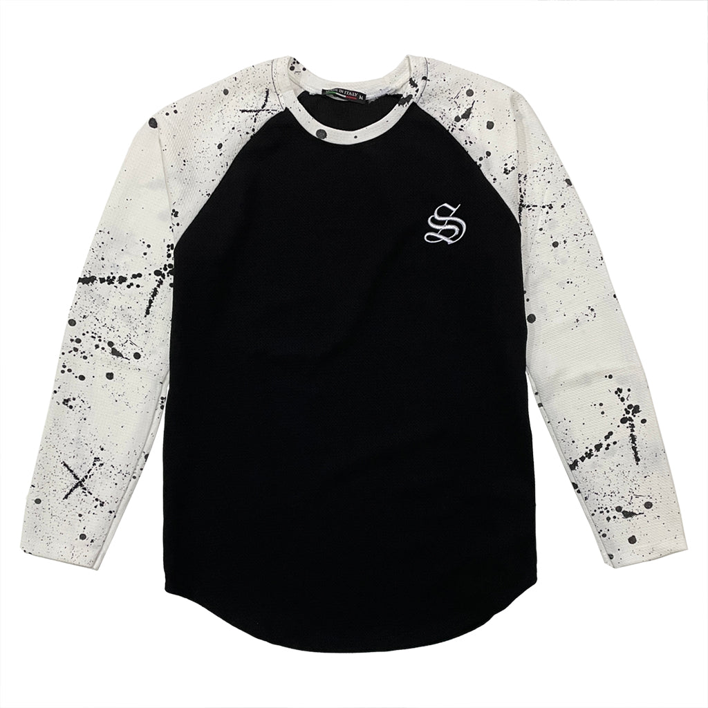 Ανδρική μπλούζα μακρυμάνικη Δίχρωμο US-16299 Μαύρο/Λευκό
