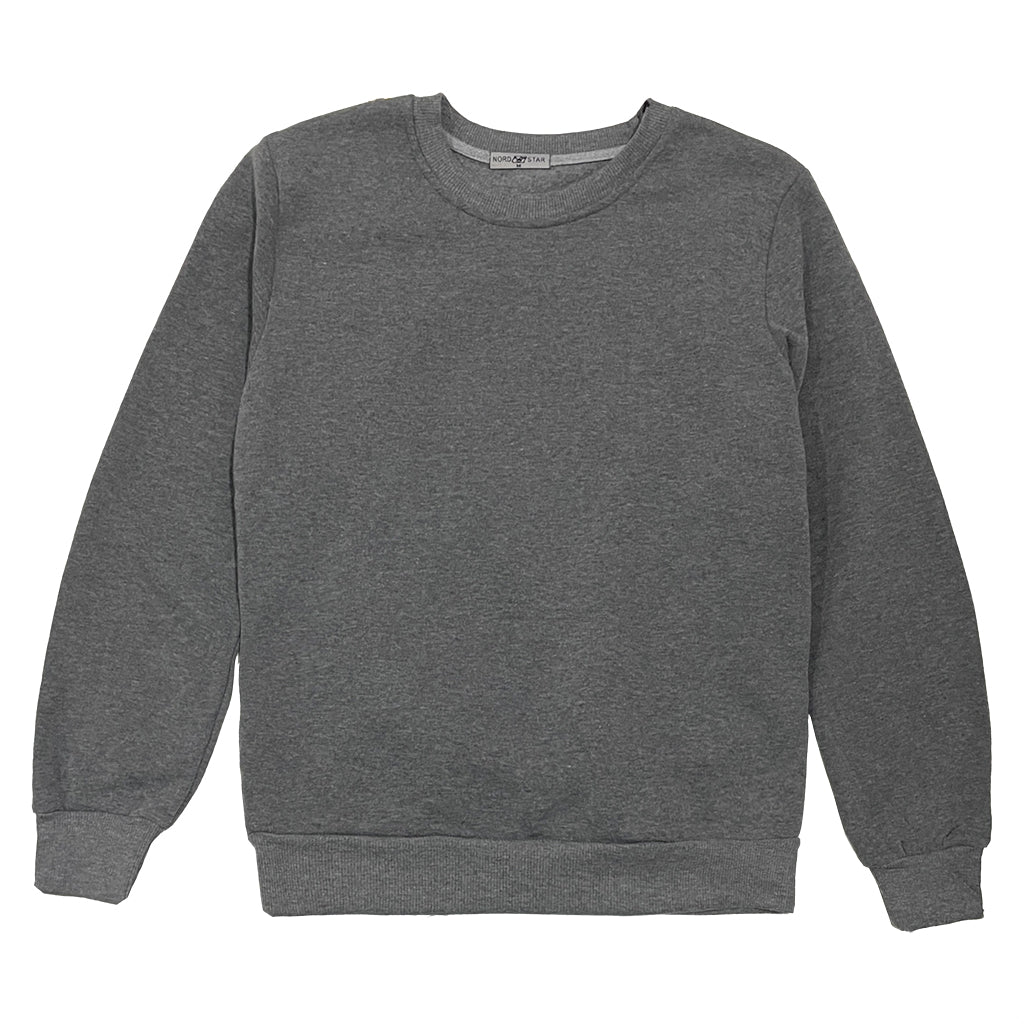 Ανδρικό φούτερ μπλούζα χωρίς κουκούλα με fleece γκρι US-508-68