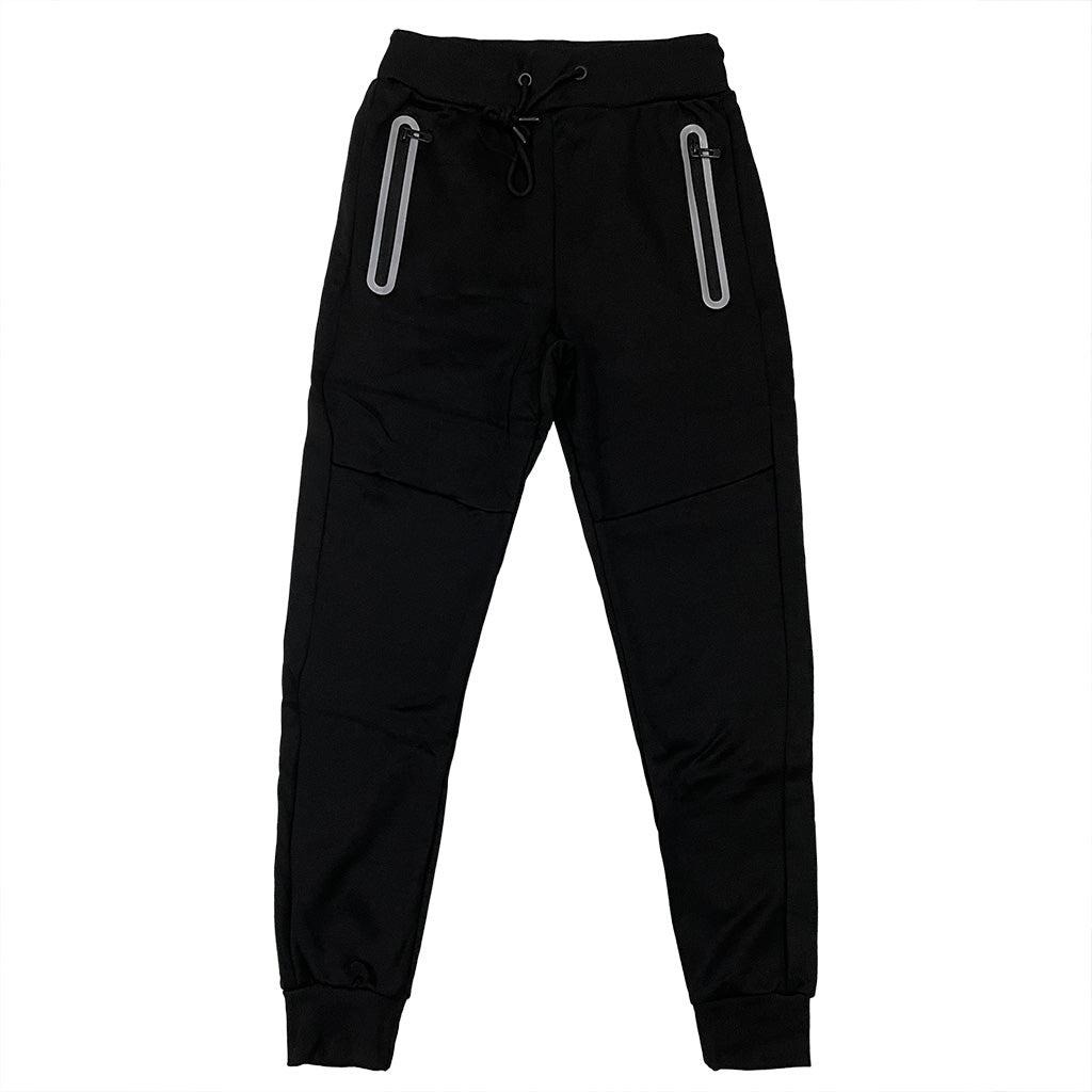 Ανδρικό χειμωνιάτικο παντελόνι φόρμας joggers με φλις Μαύρο US-70068
