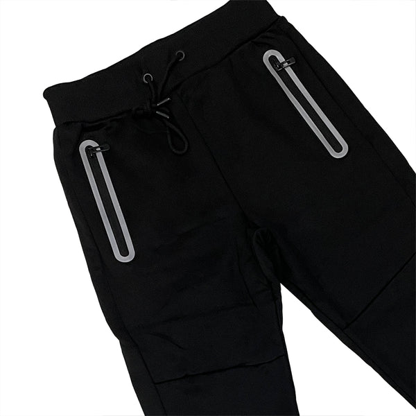 Ustyle Ανδρικό χειμωνιάτικο παντελόνι φόρμας joggers με φλις Μαύρο US-70068