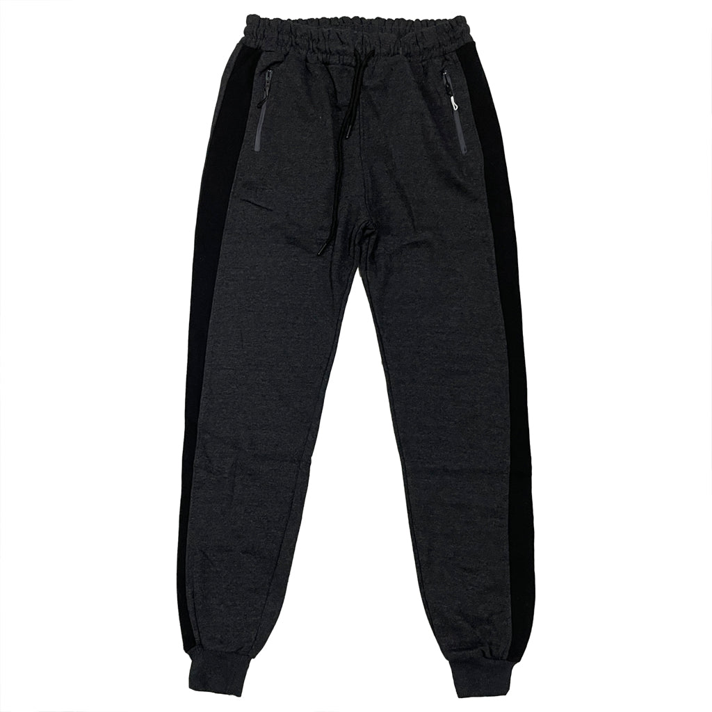 Ανδρικό παντελόνι φόρμας joggers με φλις δίχρωμο US-34592 Γκρι
