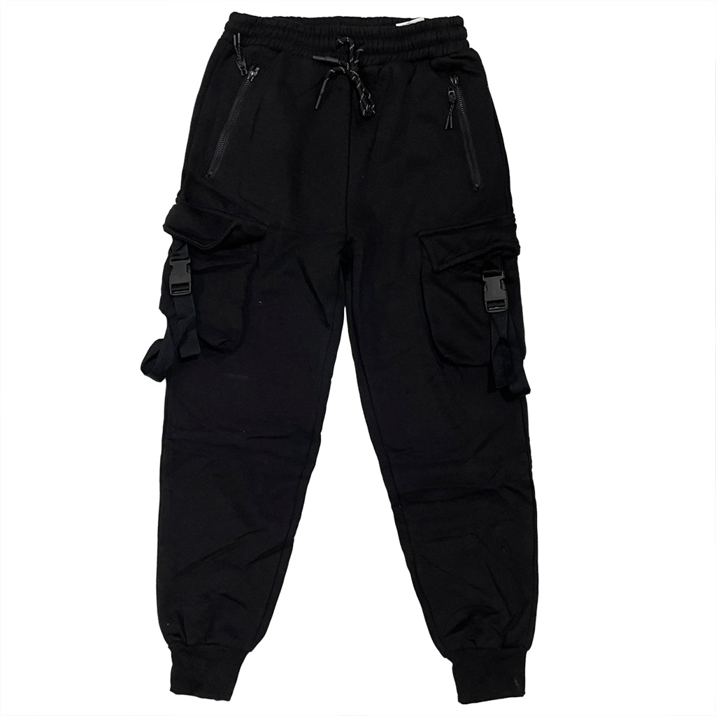 Ustyle Ανδρικό χειμωνιάτικο παντελόνι φόρμας CARGO με πλαϊνές τσέπες US-51398 Μαύρο