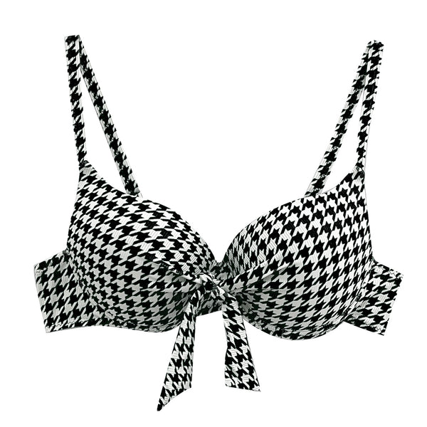 Ustyle Γυναικεία μαγιό σετ μπικίνι με μοτίβο Houndstooth μαύρο 81038