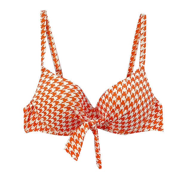 Ustyle Γυναικεία μαγιό σετ μπικίνι με μοτίβο Houndstooth πορτοκαλί 81038