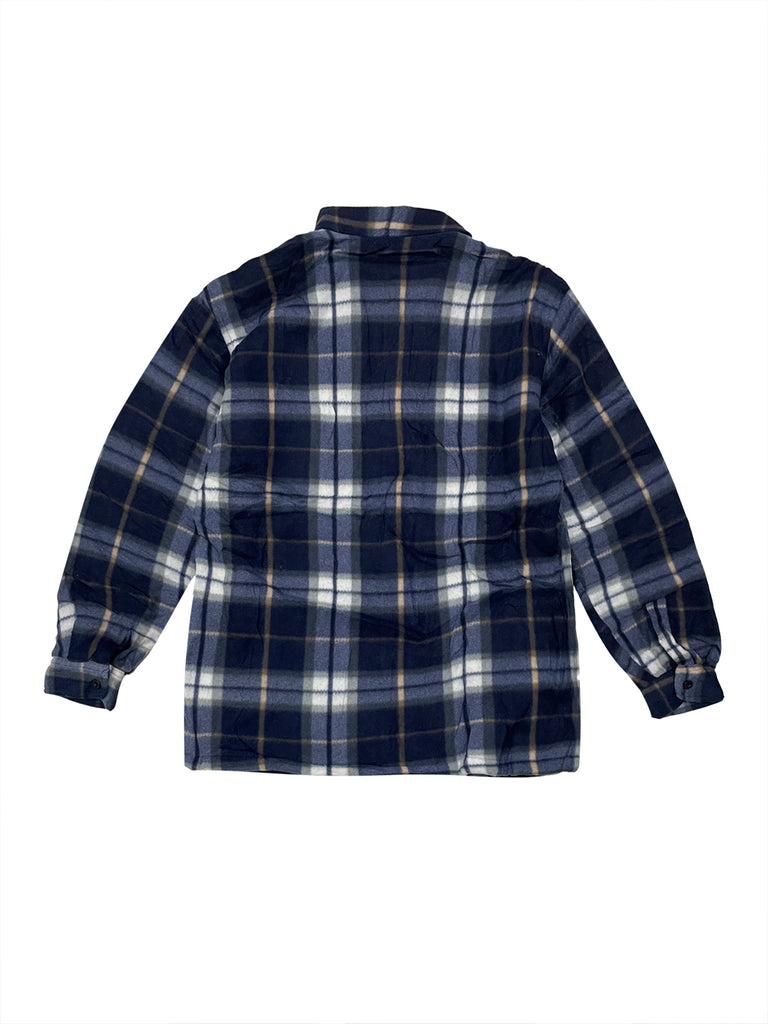 ustyle Ανδρική ζακέτα FLEECE καρό με επένδυση μπουκλέ μπλε με μπεζ US-36698-3 Μπλε Μπεζ