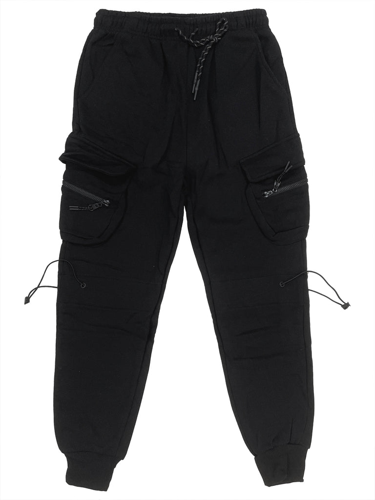 Ανδρικό χειμωνιάτικο παντελόνι φόρμας CARGO με πλαϊνές τσέπες US-5131 Μαύρο