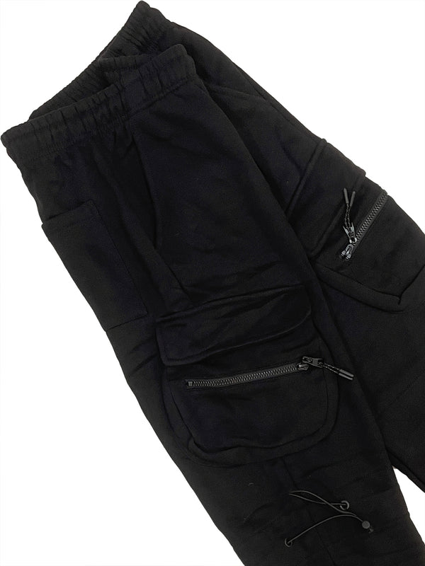 Ustyle Ανδρικό χειμωνιάτικο παντελόνι φόρμας CARGO με πλαϊνές τσέπες US-5131 Μαύρο