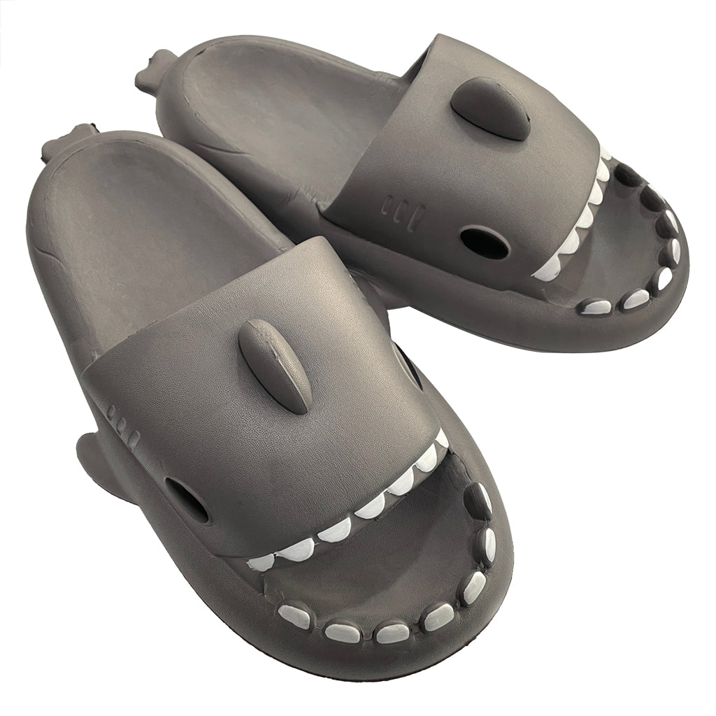 Ustyle Ανδρικές Παντόφλες καλοκαιρινές αντιολισθητικές με σχέδιο καρχαρίας Γκρι US-7053-1