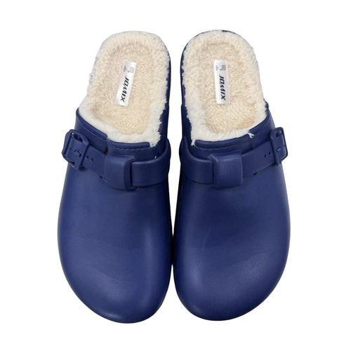 ustyle Ανδρικές χειμωνιάτικες παντόφλες με γούνα Μπλε US-255120