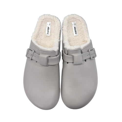 ustyle Ανδρικές χειμωνιάτικες παντόφλες με γούνα Γκρι US-255120