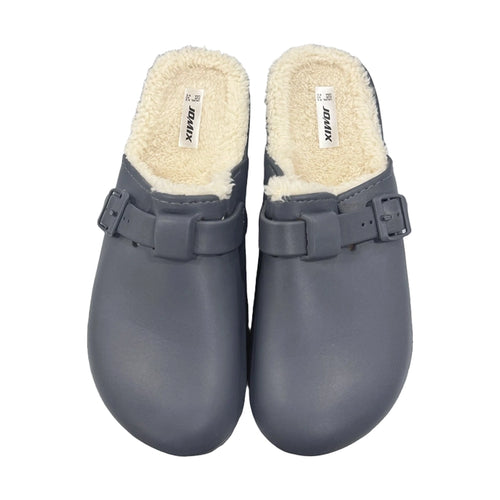 ustyle Ανδρικές χειμωνιάτικες παντόφλες με γούνα Γκρι σκούρο US-255120