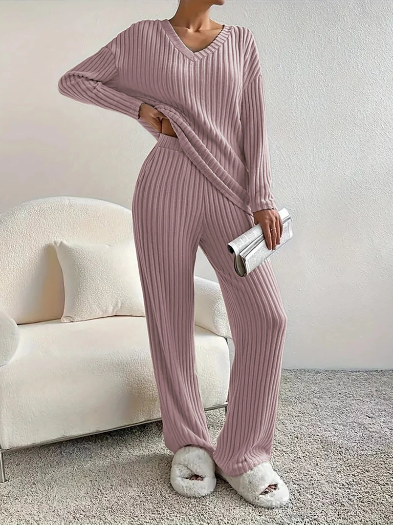 Γυναικείες Πιτζάμες Με Fleece Ροζ D60