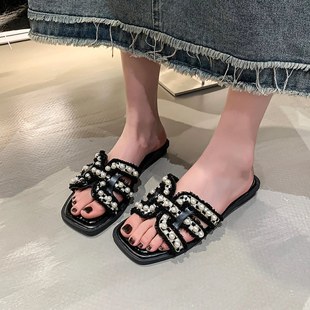 ustyle Καλοκαιρινή παντόφλα Μαύρο K-02 Μαύρο