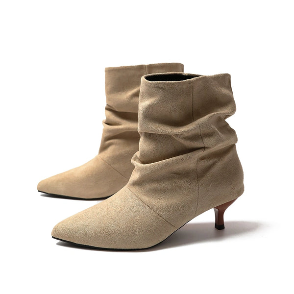 USTYLE Γυναικεία Μποτάκια Khaki F-3706