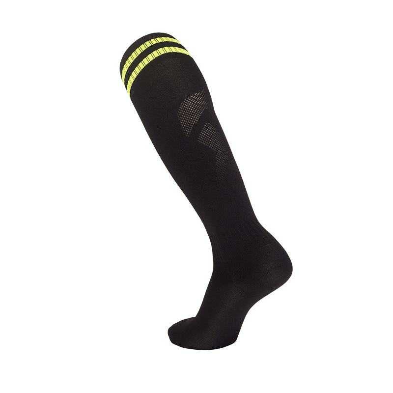 Κάλστες ποδοσφαιρικές Μήκος ως το γόνατο με Rib τελείωμα Μαύρο/Λαχανί CDP-503