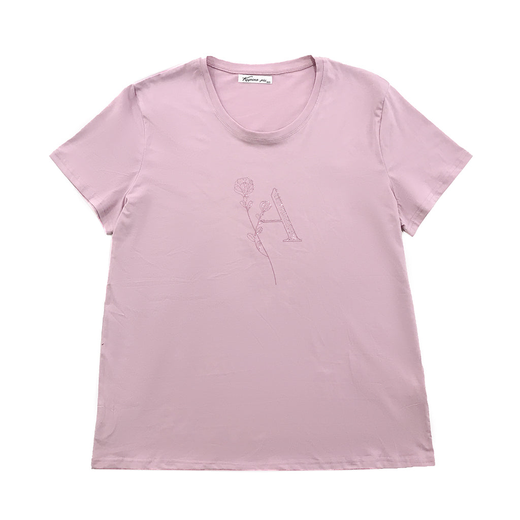 ustyle Γυναικείο μπλούζα κοντό μανίκι ροζ A199-5
