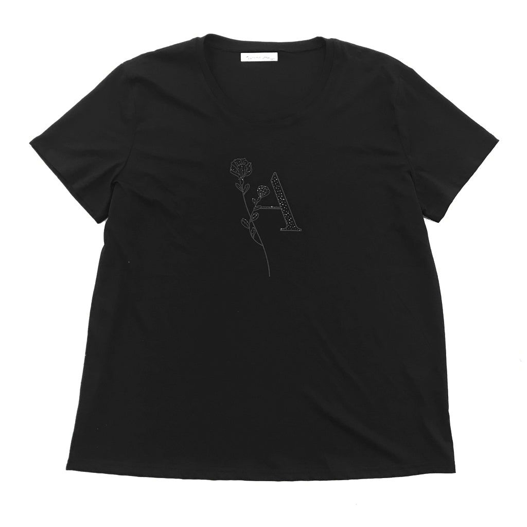 Γυναικείο μπλούζα κοντό μανίκι μαύρο A199-2
