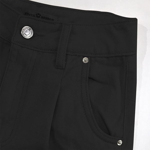 Γυναικείο παντελόνι τζιν ψηλόμεσο Mom fit μαύρο US-AX138-2