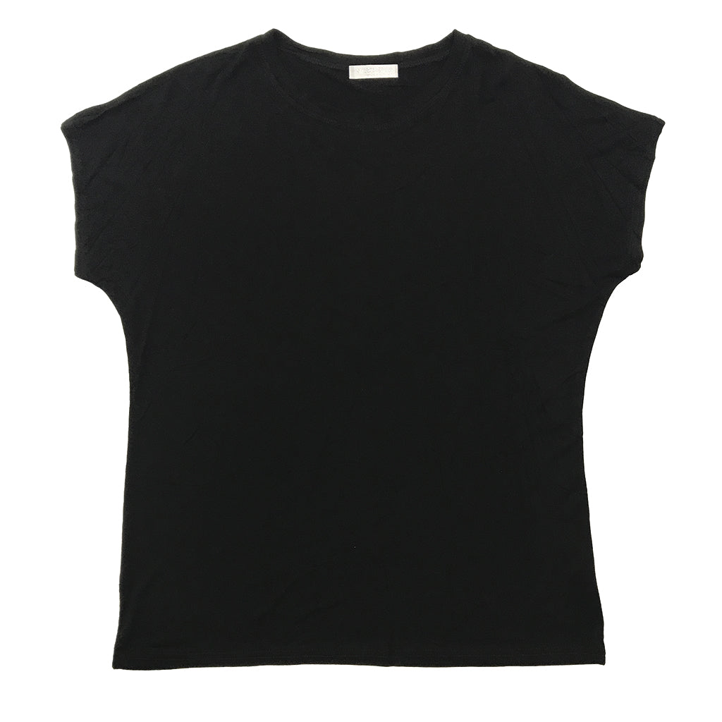 ustyle Γυναικεία μπλούζα κοντό μανίκι μαύρη R1388