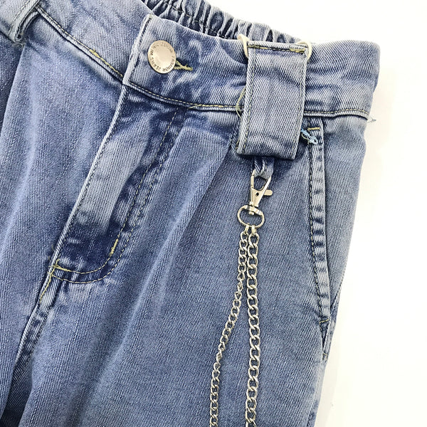ustyle Γυναικείο παντελόνι τζιν ψηλόμεσο μπλε US-SJ568