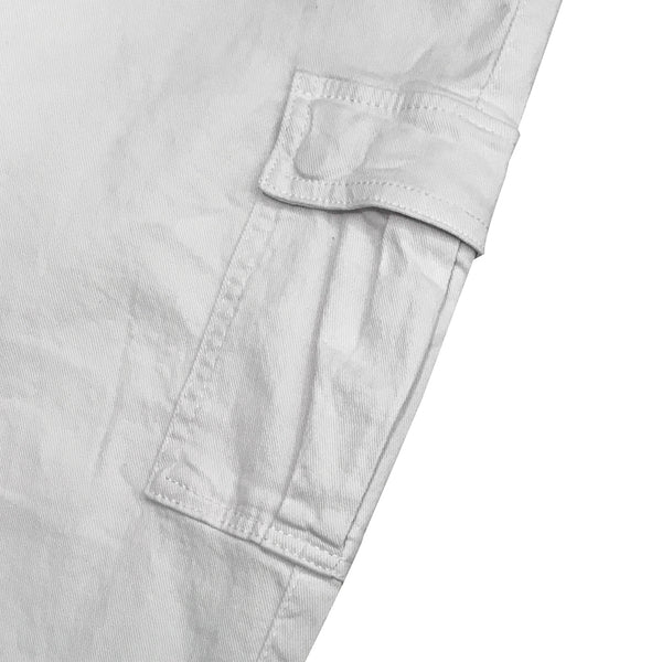ustyle Γυναικείο τζιν παντελόνι Cargo ελαστικό λευκό us-sj602-2
