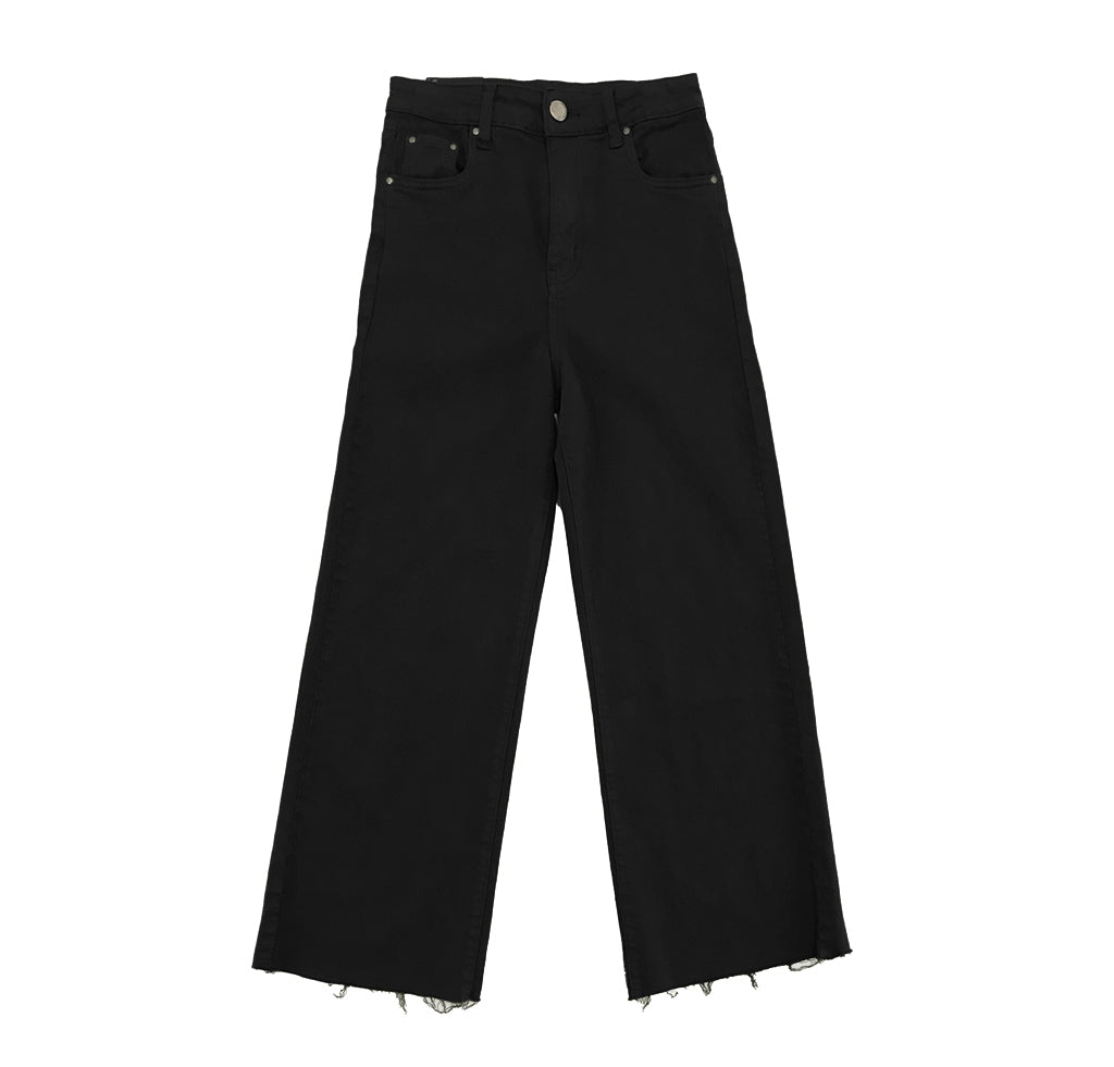 ustyle Γυναικείο παντελόνι τζιν ψηλόμεσο wide εφαρμογή μαύρο US-SJ-957